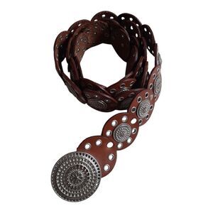 Old Navy Brown and Silver Leather Belt